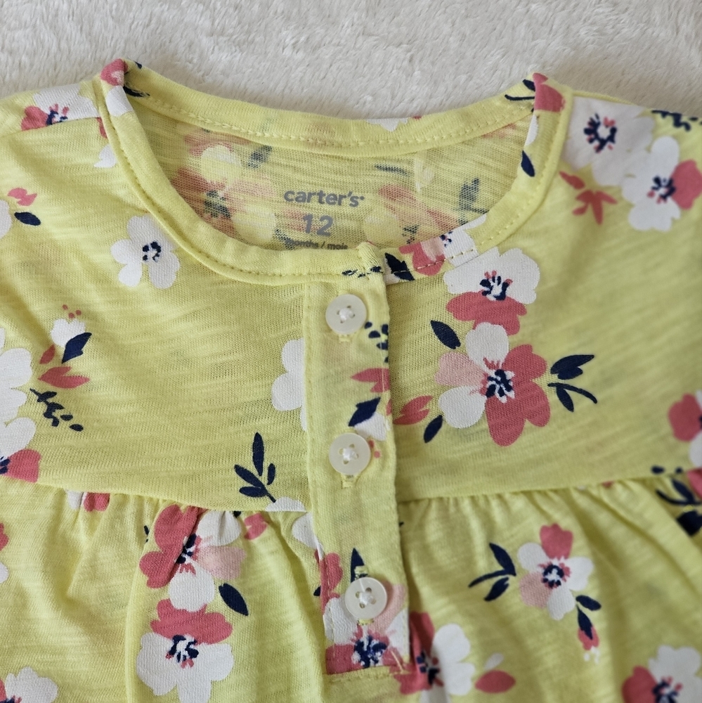 Carter's Baby Girls' Floral Bodysuit, Yellow, Multicolor - Picture 5 of 6